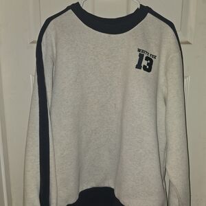 #410 White Fox Boutique White and Black Sweatshirt